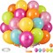 Tropical Colorful Balloons, 35 Pcs Pearl Hot Pink Teal Blue Yellow Fruit Green Latex Balloons (12 Inch)
